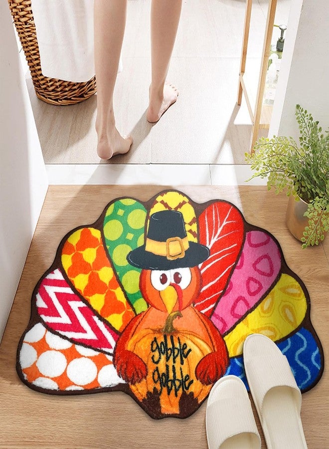 Zoeeya Fall Bathroom Rugs, Turkey Bath Mat Harvest Bathroom Mat Non Slip Water Absorbent Bathmat Thanksgiving Decoration for Bathroom 25 * 17.3 inch - Image 5